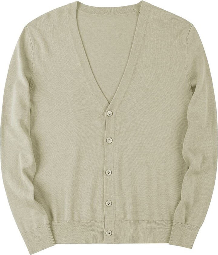 ZYHOOD Mens Shawl Collar Cardigan Sweater Thin Knit Jacket