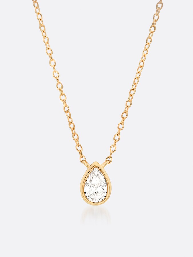 Romance Pear Diamond Droplet Necklace