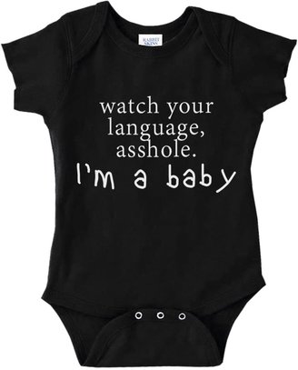 Decal Serpent Funny Baby Bodysuit Infant Watch Your Language Asshole, I'm A Baby