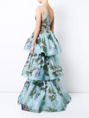 Marchesa floral patterned layered gown