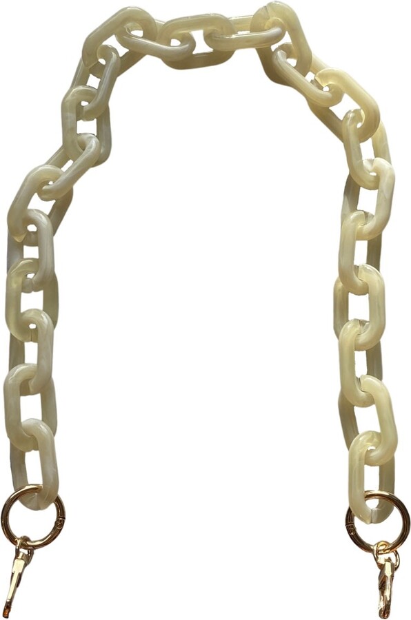 Chain Link Short Acrylic Purse Strap in Cream