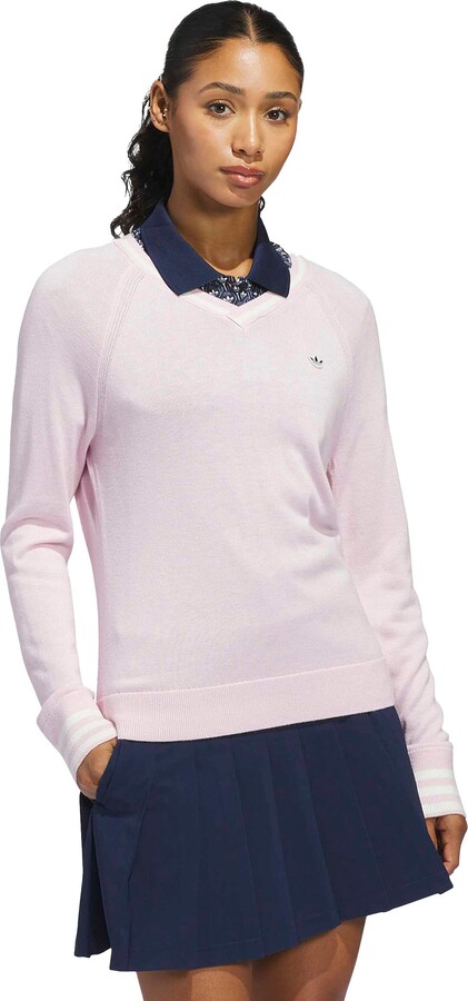 adidas Women's Cashmere Golf Sweater, XS, Clear Pink