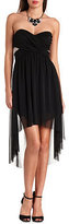 Thumbnail for your product : Charlotte Russe Pleated & Beaded Strapless High-Low Dress
