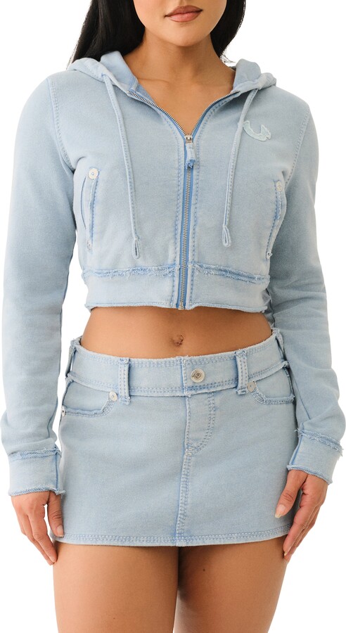 Shrunken Crop Zip Hoodie