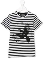 Thumbnail for your product : John Richmond Kids striped eagle print T-shirt