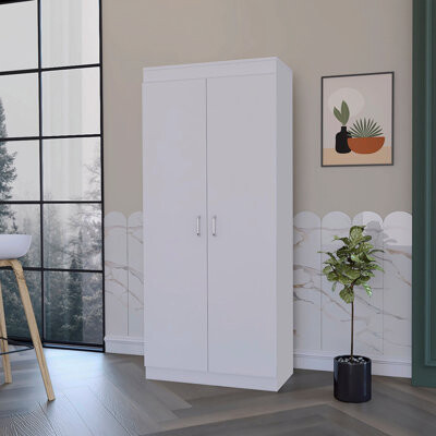 Latitude Run Cherry Hill 5-Shelf Pantry Cabinet White