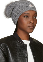 Thumbnail for your product : Moncler Grey Fur Pom-Pom Beanie