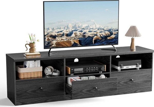 COZONYMidCenturyModernTVStandwithSlidingBarnDoorsEntertainmentCenterwithStorageforLivingRoom
