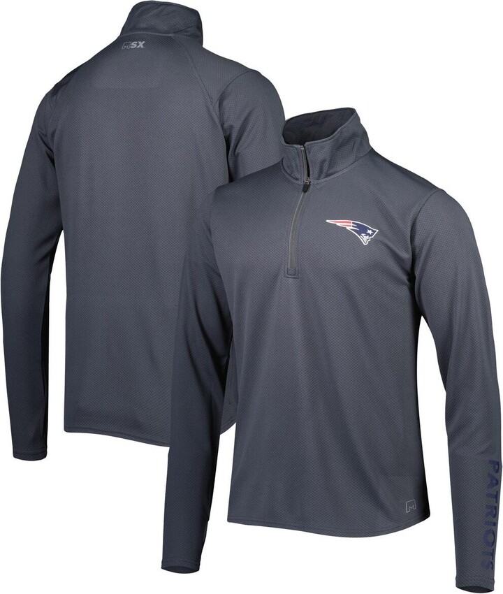 Men's Msx by Michael Strahan Charcoal New England Patriots HalfZip
