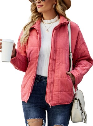 Think For Yourself Mauve Pink Quilted Jacket Think For