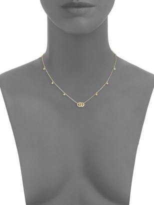 Gucci Running G 18K Yellow Gold & Diamond Station Necklace