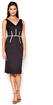Thumbnail for your product : Carolina Herrera Cotton V-Neck Grosgrain Trim Dress