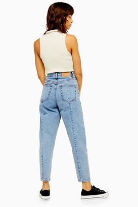 Topshop Mid Blue Ovoid Tapered Jeans