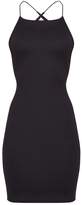 Thumbnail for your product : PrettyLittleThing Black Cross Back Detail Bodycon Dress