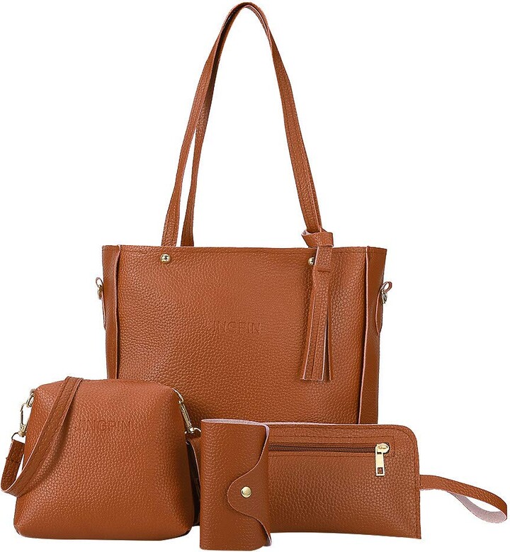 Fashion Tote Shoulder Bags Top Satchel Wallets 4pcs Purses and Handbags Set for Women 