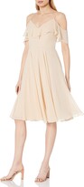 Thumbnail for your product : Jenny Yoo Women's Kelli Off The Shoulder Short Chiffon Dress