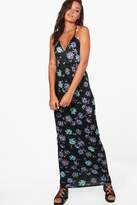 Thumbnail for your product : boohoo Tall Willow Dark Floral Halter Maxi Dress