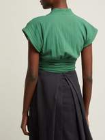 Thumbnail for your product : Three Graces London Serena Cotton Wrap Top - Womens - Green