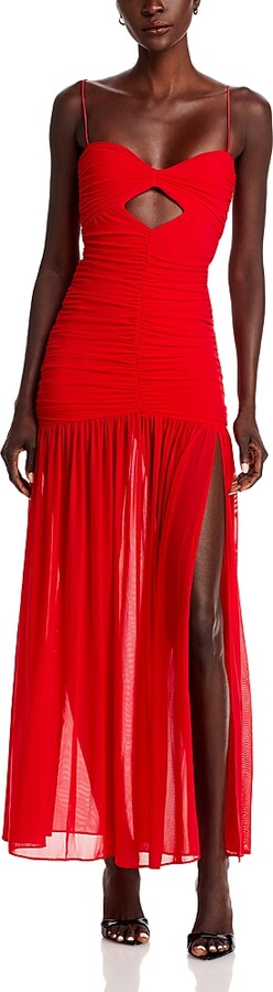 Nookie Monroe Cutout Sheer Hem Gown