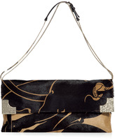 Thumbnail for your product : Valentino Black and Camel Calf Hair Clutch