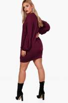 Thumbnail for your product : boohoo Plus Frill Sleeve Sweater Dress