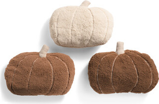TJMAXX 3Pk Shaped Pumpkin Pillows, Polyester