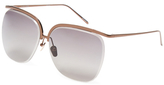 Thumbnail for your product : Linda Farrow Luxe 271 Semi-Rimless Round Frame