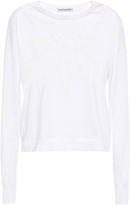 Cotton By Autumn Cashmere Broderie Anglaise Cotton Sweater