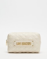 Thumbnail for your product : Love Moschino Women's White Makeup Bags & Storage - Quilted Medium Cosmetic Bag - Size One Size at The Iconic
