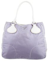 Thumbnail for your product : Prada Leather-Trimmed Tessuto Bag