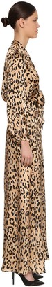 Temperley London Leopard Print Silk Satin Dress
