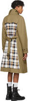 Thumbnail for your product : Maison Margiela Tan Back Plaid Trench Coat