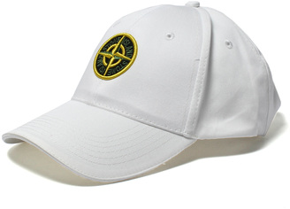 Stone Island White Logo Baseball Cap