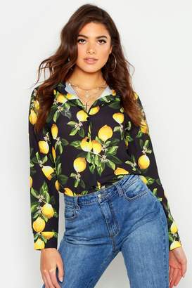 boohoo Lemon Print Shirt
