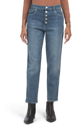 Heather Stacked Button Fly Jeans