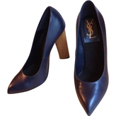 Thumbnail for your product : Saint Laurent Blue Leather Flats