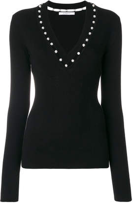 Givenchy pearl V-neck sweater