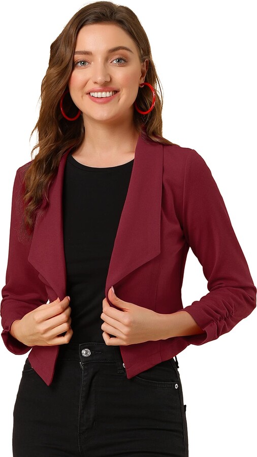 cropped burgundy jacket