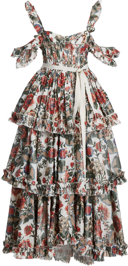 Brock Collection Women S Rosemond Twill A Line Midi Dress Blue Moda Operandi Shopstyle