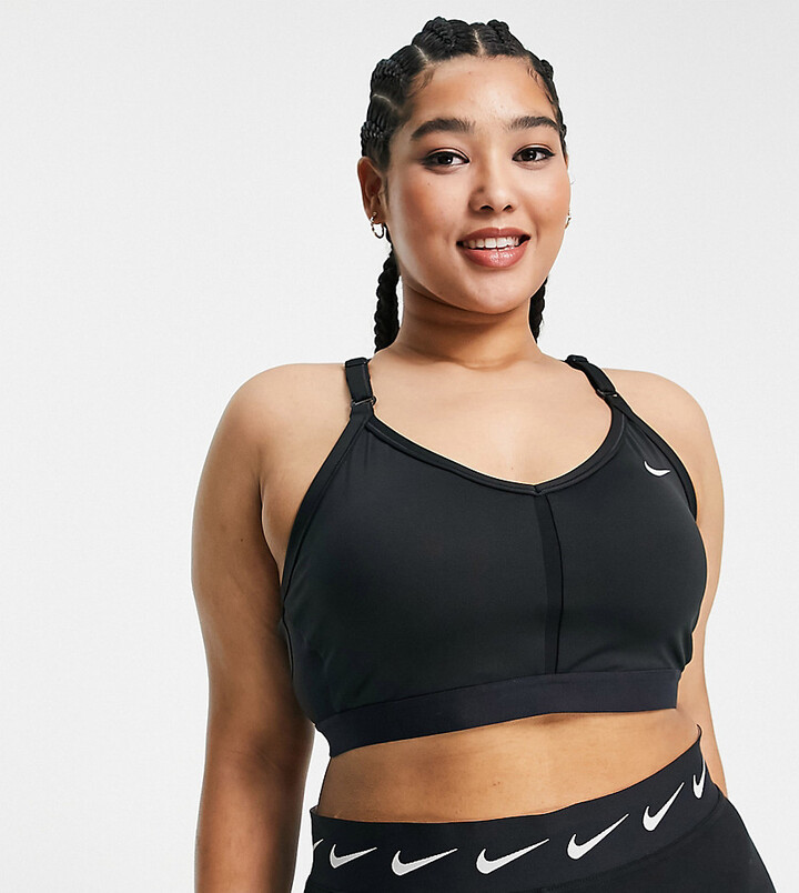 Nike Training Plus Indy light support sports bra in black ShopStyle
