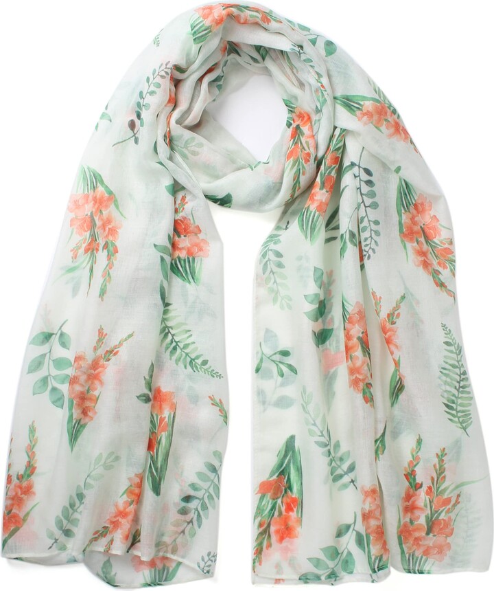GZLDGIFTS Gladiolus Fashion Birth Flower Scarf For Women Christmas