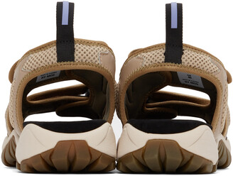 McQ Beige Faux-Leather & Mesh Sandals