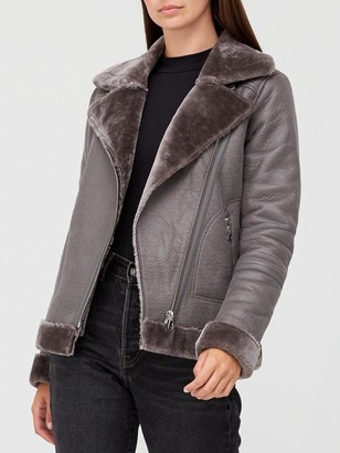 dark grey aviator jacket