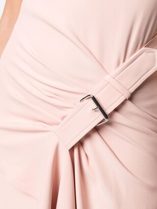 Alexander McQueen Buckle-Detail Drape-Front Dress