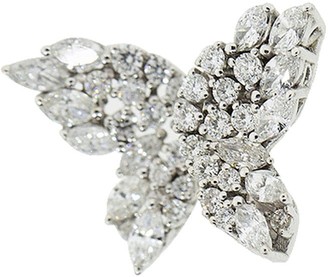 YEPREM 18kt White Gold Diamond Butterfly Earrings