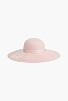 Thumbnail for your product : Eugenia Kim Bunny Pretty In Pink Appliquéd Hemp-blend Sun Hat