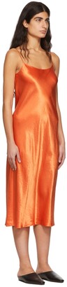 Vince Orange Acetate Midi Dress