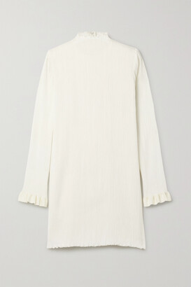 DANIELLE FRANKEL Jamie Ruffled Plissé Silk-blend Mini Dress - Ivory