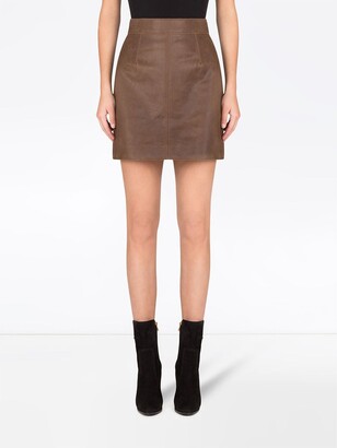 Dolce & Gabbana High-Waisted Leather Mini-Skirt