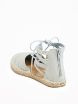 Thumbnail for your product : Old Navy Denim Lace-Up Espadrilles for Girls